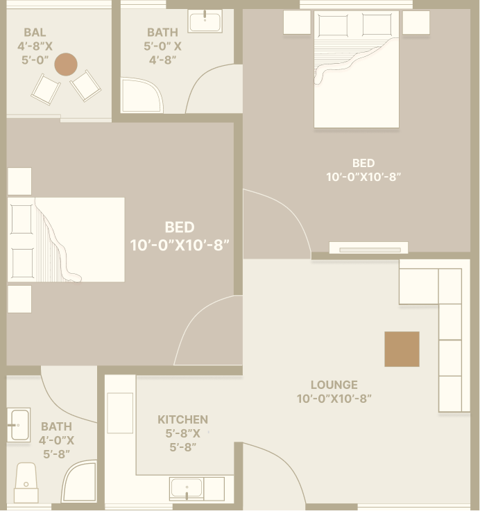 2 Bedroom Floorplan